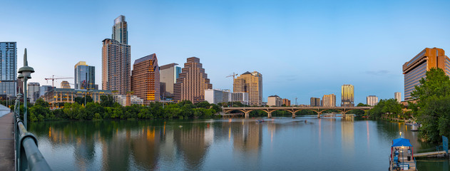 Wall Mural - Austin Texas skyline at twilight panorama