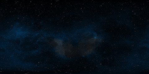 360 degree space background with nebula and stars, equirectangular projection, environment map. hdri