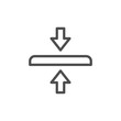 Protective glass thickness line outline icon