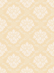 Gorgeous and retro design damask pattern background material, yellow, graphic material, vector data