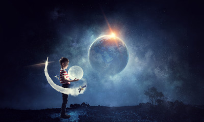 Wall Mural - Childish sweet dreams. mixed media