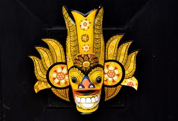 Wall Mural - The most popular souvenir in Sri Lanka is a mask. This item may have other purposes: to scare away evil spirits, dangerous animals and heal.