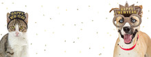 Happy New Year Cat And Dog Web Banner
