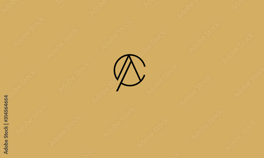 Alphabet letter monogram icon logo AC or CA Stock Vector | Adobe Stock