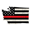 State of Washington Firefighter Support Flag Illustration