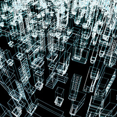 Wall Mural - imaginative geometric render lines background