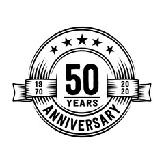 50 years anniversary celebration logotype. Vector and illustration.