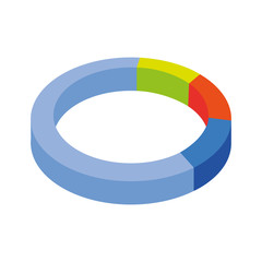 Canvas Print - pie chart in white background