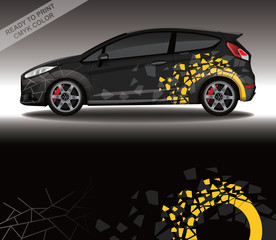 Car wrap decal design vector, custom livery race rally car vehicle sticker and tinting.