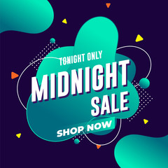 Wall Mural - Midnight Sale Template Design for Advertising text, banner and social media post. Ready to use and easy to customize. Vector Illustration
