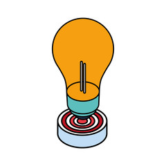 Sticker - light bulb on white background