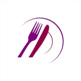 Fototapeta  - Spoon and Fork logo vector illustration for cafe or restaurant and cooking business