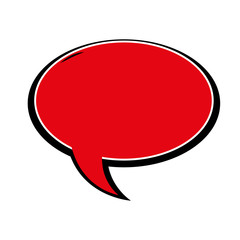 Poster - speech bubble red color pop art style