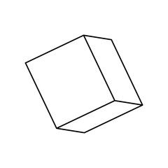 Poster - cube isometric line style icon