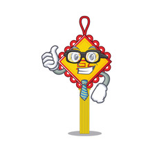 Sticker - cartoon character of Businessman chinese knot wearing glasses