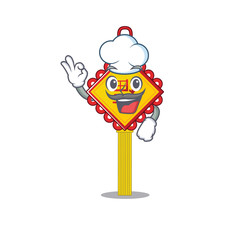 Sticker - Chinese knot cartoon character wearing costume of chef and white hat