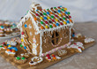 Christmas gingerbread house  decoreted icing and sweets