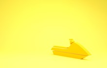Yellow Jet Ski Icon Isolated On Yellow Background. Water Scooter. Extreme Sport. Minimalism Concept. 3d Illustration 3D Render