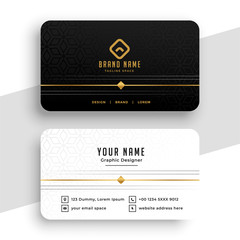 clean black white and golden business card design