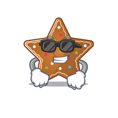 Sticker - Super cool gingerbread star character wearing black glasses