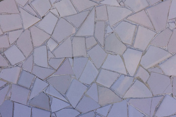 Wall Mural - Light purple ceramic tile pattern broken glass mosaic decoration in Park Guell, Barcelona, Spain. Designed by Gaudi