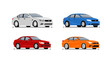 © Belozersky - Cars vector illustrations set. Vehicles transport. Collection auto Icons in flat style. Pictograms isolated on white background.