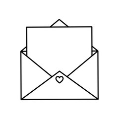 Wall Mural - envelope open with heart isolated icon vector illustration design