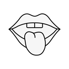 Wall Mural - sexy mouth with tongue out pop art style icon vector illustration design