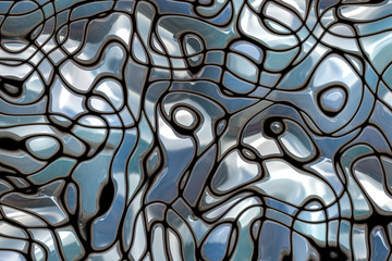 Wall Mural - Abstract blue and gray metal background.Molted aluminum, precious alloy splash.Background that looks like a puzzle.