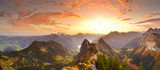 Fototapeta Góry - Autumn mountains before sunrise in Switzerland