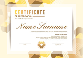 Wall Mural - modern certificate of completion template with abstract graphic background
