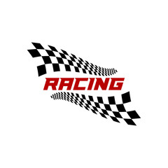 Wall Mural - Race flag logo icon, Racing logo concept, modern simple design illustration vector template, Creative design