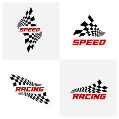 Wall Mural - Set of Race flag logo icon, Racing logo concept, modern simple design illustration vector template, Creative design