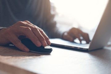 Poster - man clicking computer mouse