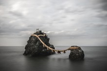 Holy Rocks Connected With A Rope In Mie-Prefecture, Japan
