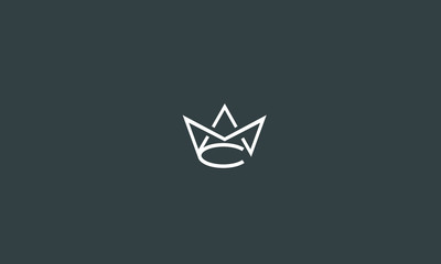 Alphabet letter monogram icon logos C crown