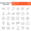 © amin268 - Business strategy thin line icon set, finance symbols collection, vector sketches, logo illustrations, strategy icons, business signs linear pictograms package isolated on white background, eps 10.