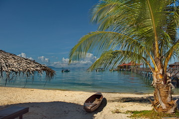 Wall Mural - Malaysia. Mabul island, on the West coast of Borneo, is famous for its picturesque diving and tourist activities.