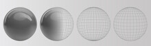 Set Of Vector Spheres And Balls On A White Background With A Shadow.