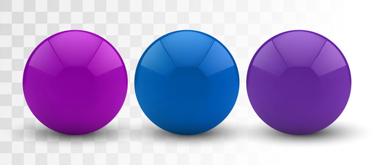 Wall Mural - set of vector 3d spheres on a colored background