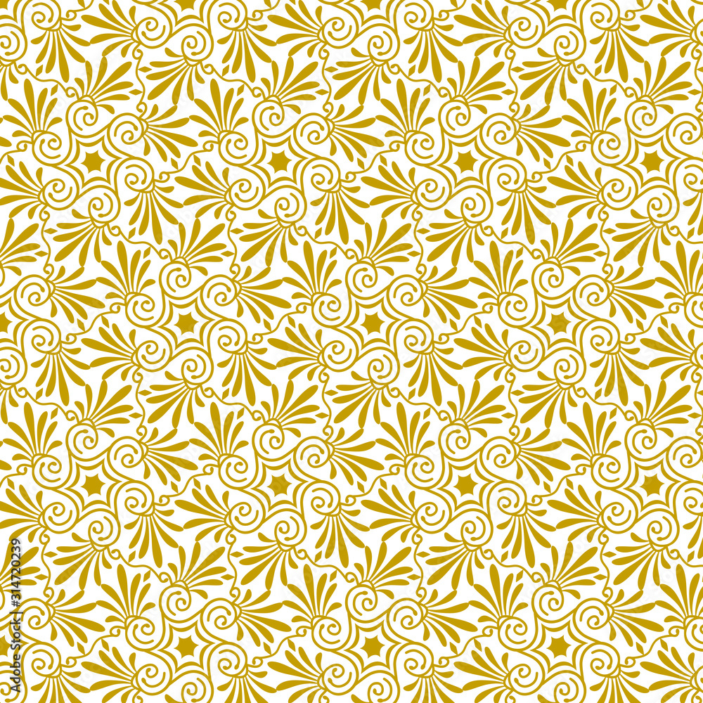 Fotografia Vector seamless floral antique greek gold pattern 9
