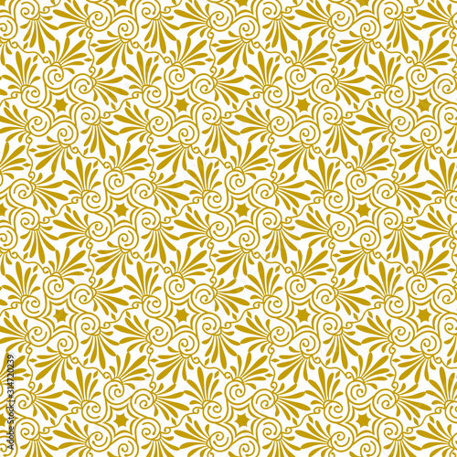 Photographie Vector seamless floral antique greek gold pattern 9