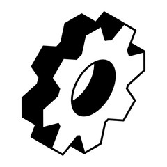 Sticker - gearwheel tool on white background