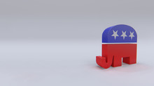USA Political Parties Symbols: Democrats And Repbublicans 3D Rendering