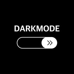 Wall Mural - dark mode switch white icon on black background. vector illustration.