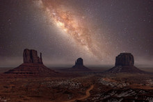 Milky Way Long Exposure Photo In Monument Valley