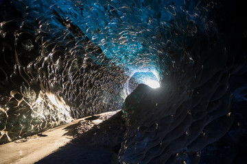 Wall Mural - Ice cave in glacier, Iceland