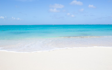 White Sand Tropical beach paradise Crystal Clear Blue Water  