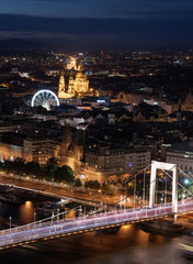 Canvas Print - Budapest cityscape at night in summer