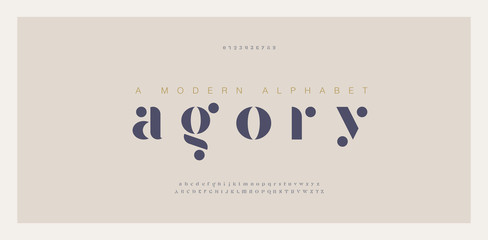 Wall Mural - Elegant awesome alphabet letters font and number. Classic Lettering Minimal Fashion Designs. Typography fonts regular uppercase and lowercase. vector illustration